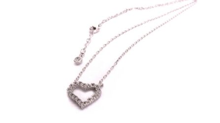 Heart Pendant & Chain Sterling Silver 925
