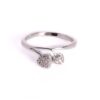 2 Hearts 925 Sterling Silver with Cubic Zirconia Stones Ladies Ring