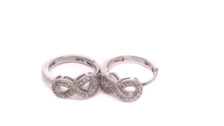 8-Shaped Infinity Cubic Zirconia 925 Sterling Silver Earrings