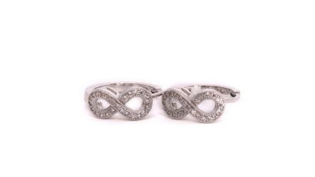8-Shaped Infinity Cubic Zirconia 925 Sterling Silver Earrings
