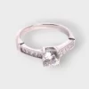 Sterling Silver and Cubic Zirconia Engagement Ladies Ring