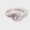 Round Stone Cubic Zirconia With Sterling Silver 925 Ladies Ring