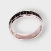 Men's Black Stripe 925 Sterling Silver Engagement Ring