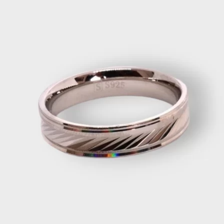 Men's Elegant 925 Sterling Silver Band