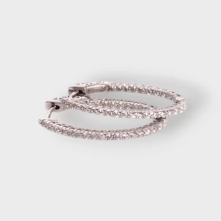 Oval Hoop Sterling Silver 925 Earring Set