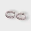 Cubic Zirconia Loop 925 Sterling Silver Earing